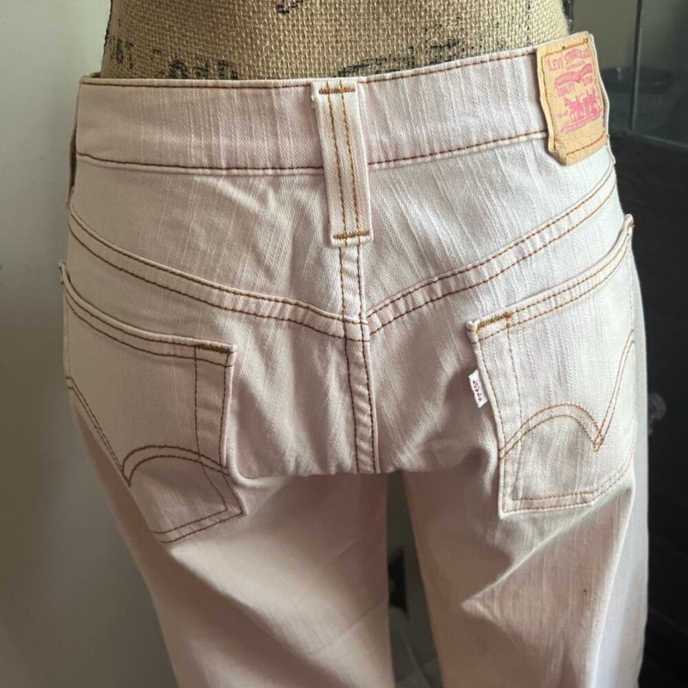 Y2K/90s Vintage Levis Pastel Pink Low Rise Capri Jeans Size 34 Y2K Cropped Denim